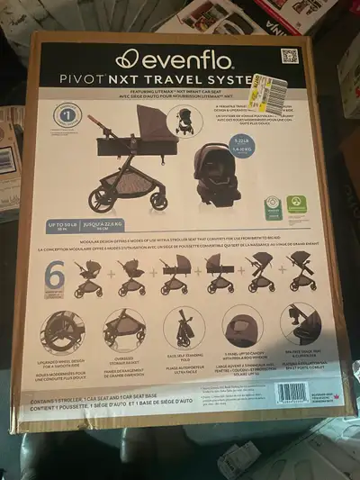 Brand new evenflo pivot stroller. Box has never been opened. Price non negotiable. 20$ delivery.