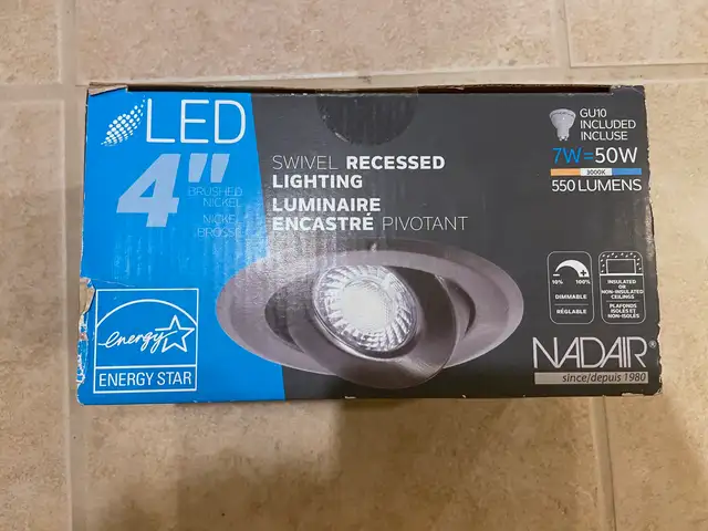 Brand new - 4-inch LED Swivel Recessed Light in Indoor Lighting & Fans in Ottawa - Image 2