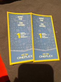 Cineplex Admit One general admission ticket gift certificates 