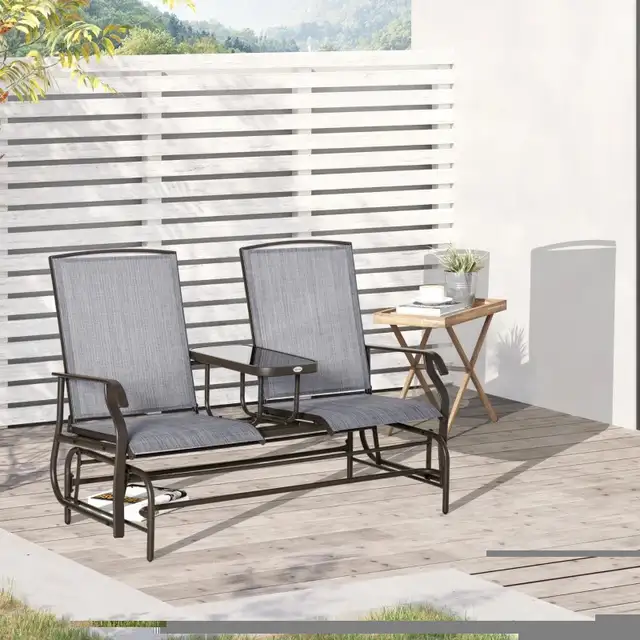 Patio Glider Rocking Chair 2 Person Outdoor Loveseat Rocker Gard in Patio & Garden Furniture in Markham / York Region - Image 8