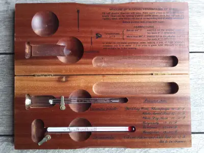 Deluxe Vinometer Narrow-Range Thermometer Set in Fine Wood Case, View more
