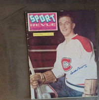 1958 Dickie Moore Autographed Hockey Magazine Montreal Canadiens