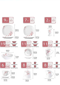 Fancy 50-Piece Porcelain Dinnerware Set