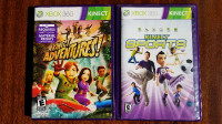 XBOX 360 GAMES. Kinect Adventures & Kinect Sports.