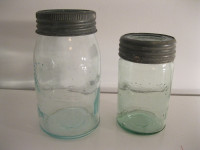 Vintage Aqua Crown Canning Jars