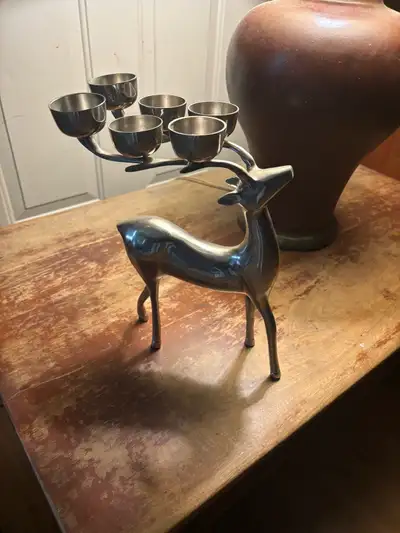 Silver Reindeer Candle Holder, View more