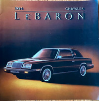 1984 CHRYSLER LeBARON AUTO BROCHURE FOR SALE