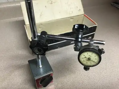 Mitutoyo model 7010S-10 magnetic v-base stand and dial. $75.00 or make an offer.