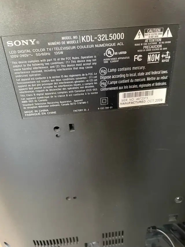 Sony Bravia LCD Television 62863286401411123