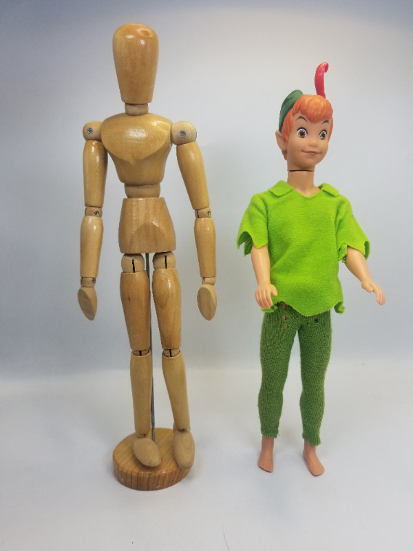 Vintage 1968 Peter Pan and Vintage Wooden Articulating Figure in Arts & Collectibles in London