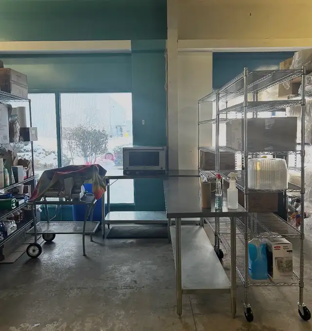 Full-time workstation at commercial prep kitchen