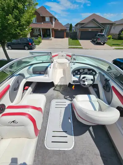2008 18 foot bow rider with swim platform. Has around 200 hours on it. Comes with skis, tube, wakebo...