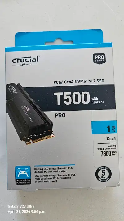 NEW Crucial T500 1TB SSD (Heatsink version), View more