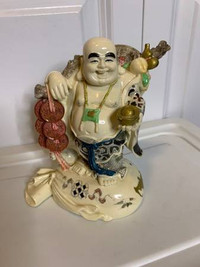 Rare Laughing Buddha With Coins Sculpture Showpiece