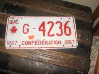 plaque d immatriculation du gouvernement 65$ de 1967 rédemption