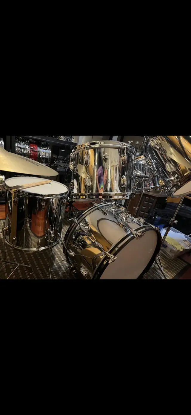 Slingerland Chrome 3 ply kit Neil Peart 1973 64728172567681120