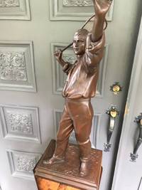 Amazing Antique Bronze Tennis Player- Sculpture statue 