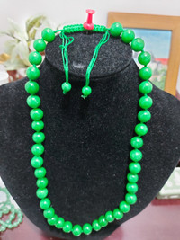 Beautiful green jade beads necklace $390