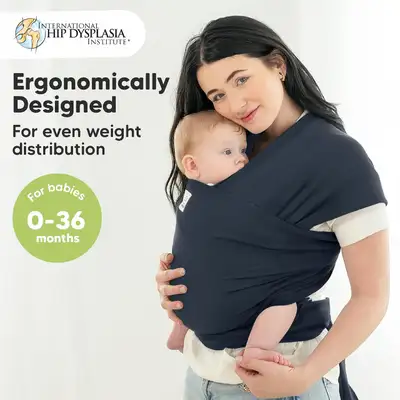 KeaBabies Midnight Baby Wrap Carrier – Hands-Free, Lightweight,, View more