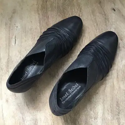 Leather black dress shoes, View more
