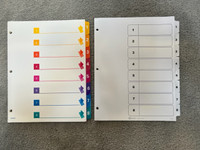 Avery Numbered Binder Dividers: 8, 10 or 12 tab sets