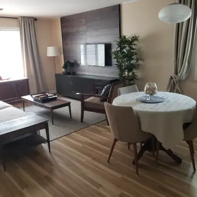 This spotlessly clean, fully-furnished one/two bedroom apartment is located in a quiet six-unit buil...