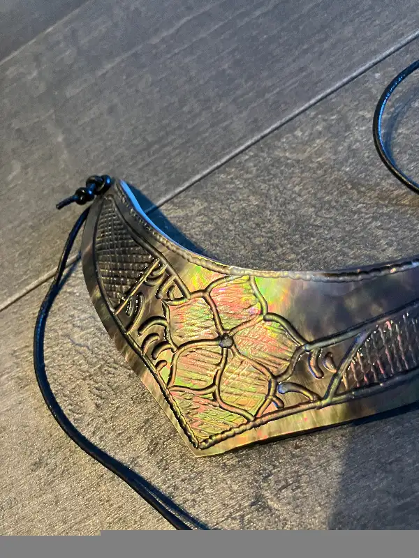 MOTHER OF PEARL CHOKER NECKLACE FROM FIJI WITH SILVER. UNIQUE in Jewellery & Watches in City of Montréal - Image 6