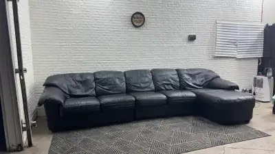 black leather sectional (Free Delivery), View more