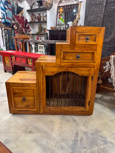 ✅Meuble de rangement en escalier, étagère cage  bois de rose, View more