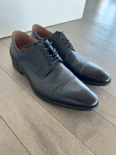 Black men’s leather shoes dress chaussures hommes noir cuir size 9 - 9.5