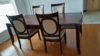 Moving sale: hardwood dinning table set $180