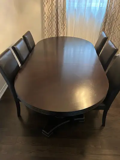 Oval Solid Wood Dining Table with 6 chairs, View more