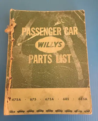 1952-1953 Willys Passenger Car Parts List Manual, View more