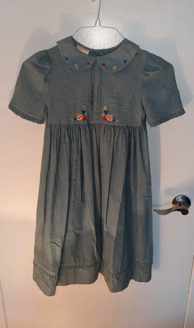 Floral Denim Dress - Size is for 8 Year Olds (128cm in height) , View more