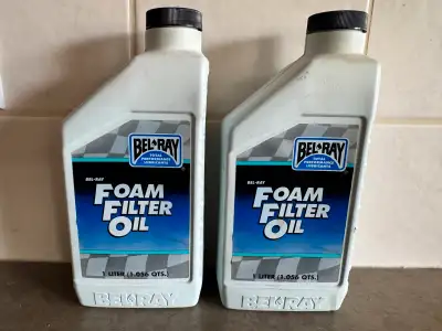 Brand new unused Belray foam air filter oil 1 L bottles. only $10 each cash. Replacement value is $2...