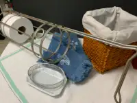 BATHROOM SET x7-paper-holder, waste, soap/jewellery dish, towels