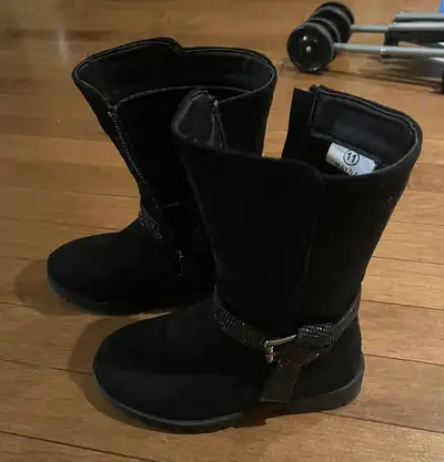 Kids Black Boots - Size 11, View more