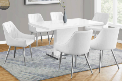 Modern White Dining Table and 4 Chairs Set, View more