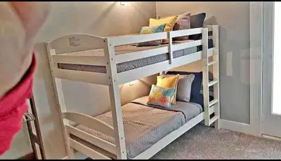 Space Saving Premium Twin Over Twin Wooden Bunk Bed With Drawers, View more