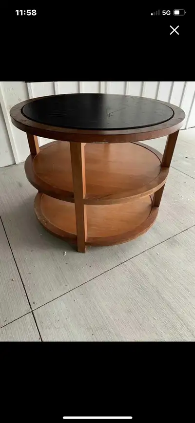 wooden round coffee table, View more