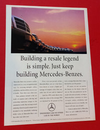 VINTAGE 1992 MERCEDES-BENZ BUILDING A RESALE VALUE ORIG AD /