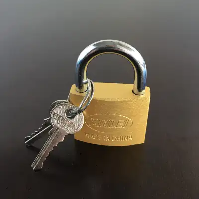 Lock Hardened Padlock, Brass, View more