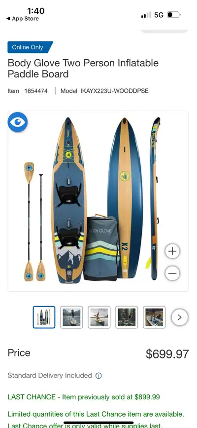 Brand New Body Glove Two Person InflatablePaddle Board, View more