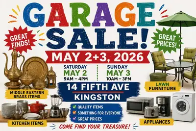 Great finds and deals at this garage sale. Bedding, books, household items, dishes, treasures, brass...