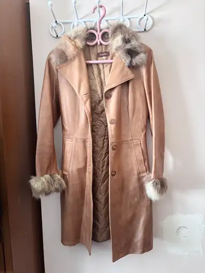 Fur trim coat, View more