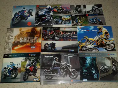 Lot of Vintage 2000's Suzuki Motorcycles color brochures, View more