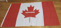 THE CANADIAN HUGE FABRIC FLAG IS 34 1/4 X 58 1/2 INCHES ONE ONLY