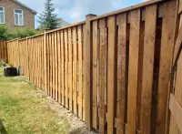 installation of a wooden fence or deck, assembly and