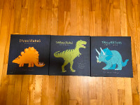 Trois cadres de dinosaures pour enfants