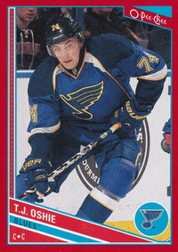 2013-14 OPC RED BORDER # 100 T.J. OSHIE